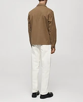 Mango Men's Pockets Detail Twill Cotton Overshirt