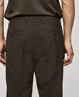 Mango Men's Wrinkle-Resistant Wool Suit Pants