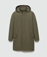 Mango Men's Water-Repellent Hooded Parka