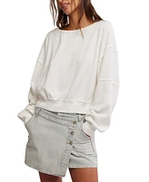 Free People Women's Ife Waffle-Knit Pullover Top