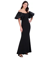 Eliza J Women's Off-The-Shoulder Organza Puff-Sleeve Gown