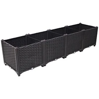 Deep Raised Garden Bed Plastic Planter Boxes for Vegetables Flowers Herbs and Succulents,Self-Watering Planter Box Raised Bed to Grow Flowers, Herbs &