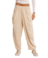 Free People Women's High Road Pull-On Barrel-Leg Pants