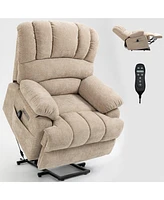 Boyel Living 23" Seat Width and High Back Large Chenille Power Lift Recliner Chair with 8-Point Vibration Massage Lumbar Heating