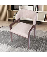 Slickblue Mid Century Modern Accent Chairs Upholstered Armchair with Wood Frame for Living Room Decor