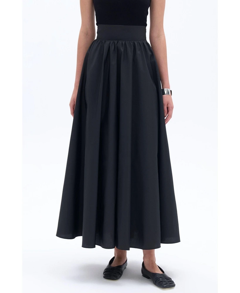 Nocturne Women's High Waist Taffeta Skirt