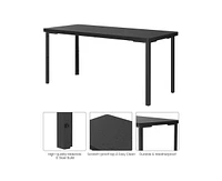 gaomon Kitchen Table and 2 Dining Benches Set, 3 Piece Dining Table Set for 4, Space-Saving Dinette for Kitchen, Dining Room