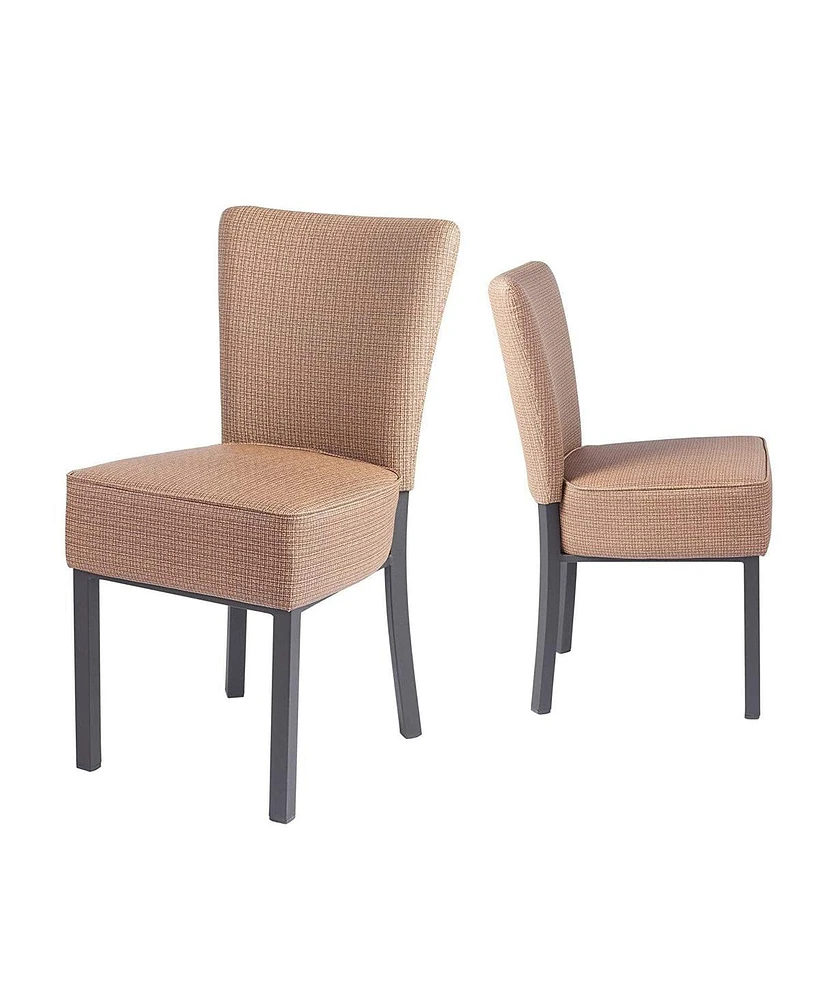 Slickblue Stylish Set of 2 Pu Leather Dining Chairs – Modern Upholstered Kitchen Furniture in Brown