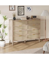 gaomon 8 Drawer Rattan Dresser