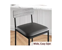 gaomon Bar Stools Set of 4, Kitchen Bar Stools with Footrest, 25.5 Inches Upholstered Bar Chairs with Back, 4 Counter Height Barstools for Counter Bar