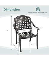 Gymax 4 Pieces Cast aluminum patio chair bistro dining chair outdoor cast aluminum chair