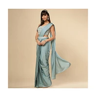 One Minute Saree Women's Meriel Silk Ready to Wear Sari