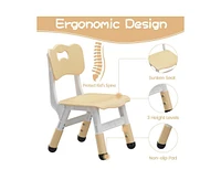 gaomon Toddler Table and 4 Chairs Set with Graffiti Desktop, Height Adjustable Kids Table and Chairs Set with Storage, Non-Slip Legs, Kids Activity Ta