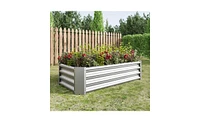 Slickblue Metal Raised Garden Bed Rectangular Planter for Flowers, Vegetables, and Herbs