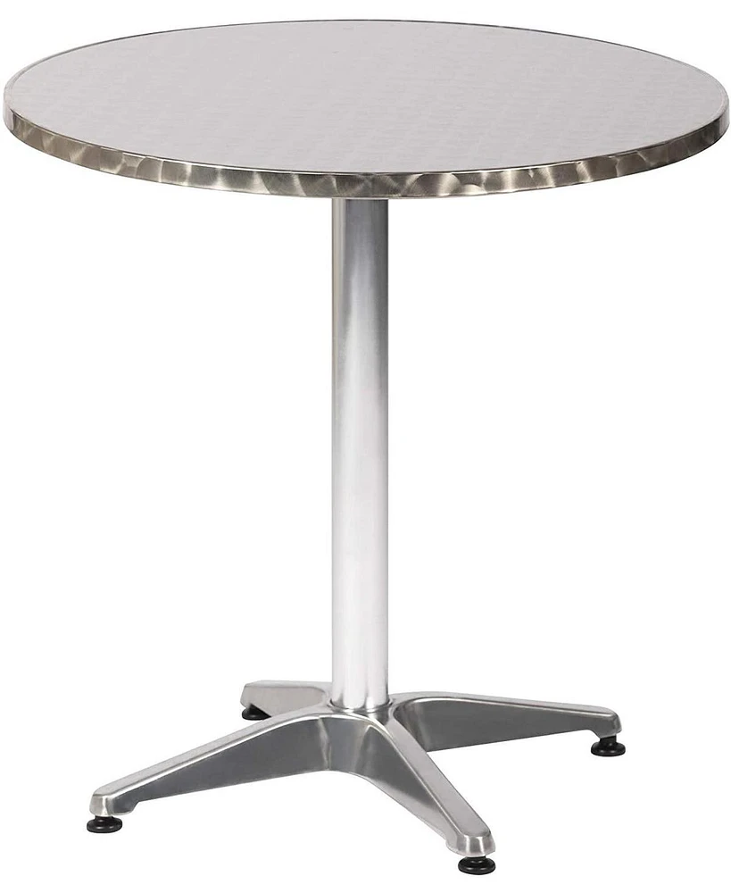 Slickblue Aluminum Round Table 27.5" - Waterproof Bistro Table for Backyard and Living Room End Table