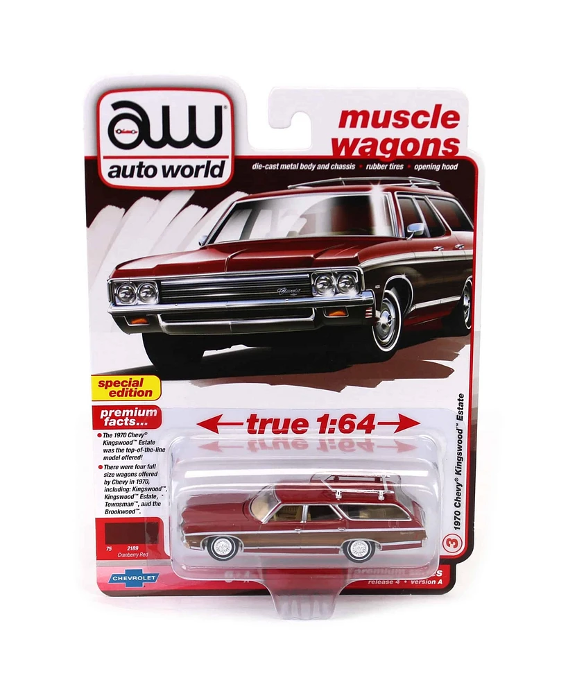 Auto World 1/64 1970 Kingswood Station Wagon Cranberry Red