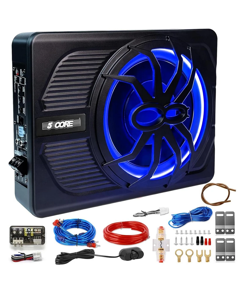 5 Core 10 inch Slim Under Seat Car Audio Subwoofer 800W Peak 150W Rms Active Powered Under-Seat Built in Amplifier Truck Sub Woofer in Enclosure Box B