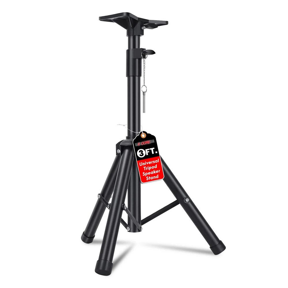 5 Core Speaker Stand Tripod Tall Adjustable 36 Inch Dj Pole Mount Studio Monitor Stands