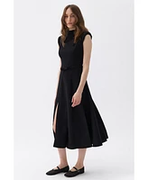 Nocturne Women's Padded Shoulder Midi Dress