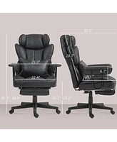 Homcom 396lbs. Big and Tall Massage Office Chair with Footrest,