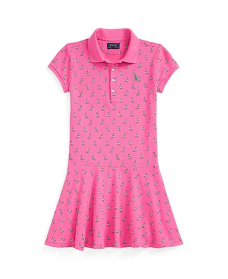 Polo Ralph Lauren Big Girls Sailboat-Print Stretch Mesh Polo Dress