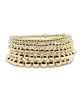 Bowood Lane Non Tarnishing Gold Filled 3mm 4mm 5mm 6mm 7mm Gold Ball Stretch Bracelet Stack Stack Of 5