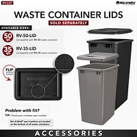 Rev-a-Shelf Pullout Kitchen Trash Can 50 qt. with Soft-close, 53WC-1550SCDM-111