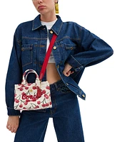 Coach Cargo Cherry Print Canvas Tote Bag 20