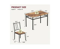 gaomon Kitchen Dining Room Table Set for 4 with Chairs, Dining Table with Chairs, 5 Piece Dining Table Set