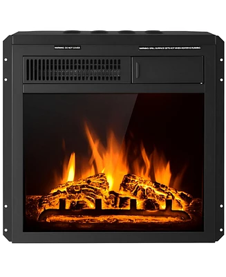 Skonyon 18 Inch Electric Fireplace Insert with 7-Level Adjustable Flame Brightness