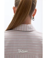 Nocturne Women's Striped Oversized Shirt