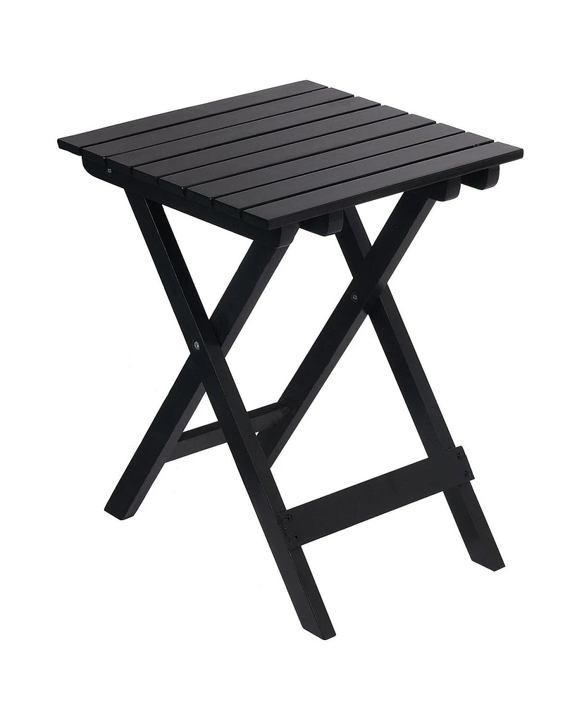 Slickblue Folding Square Wooden Side Table - Outdoor Portable for Lounge Use