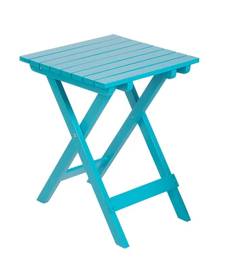 Slickblue Folding Square Wooden Side Table - Outdoor Portable for Lounge Use