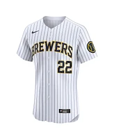 Nike Men's Christian Yelich White Milwaukee Brewers Alternate Elite Player Jersey