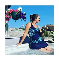 Calypsa Women's Maya Tankini Swim Top With Removable Cups