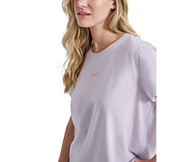 Dkny Sport Women's Cotton Stud Logo Knot-Front T-Shirt