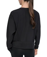 Dkny Sport Women's Tech Ribbed Side-Zip Sweatshirt