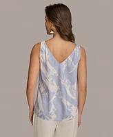 Donna Karan New York Women's Printed Cowl Neck Tank Top