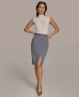 Donna Karan New York Women's Button-Trim Pencil Skirt