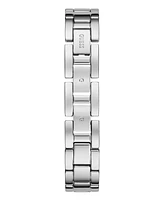 Guess Women's Analog Silver Tone Stainless Steel and Pink Silicone Interchangeable Strap Watch, 32mm