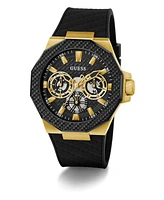 Guess Men's Multi-Function Black Silicone Watch, 45mm