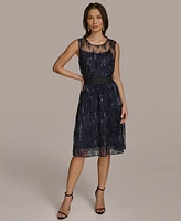 Donna Karan New York Women's Sequin Embellished Mesh A-Line Skirt