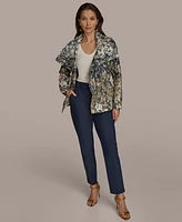 Donna Karan New York Women's Metallic Jacquard Zip-Front Jacket