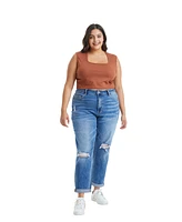 Bayeas Plus High Rise Relaxed Boyfriend Jeans