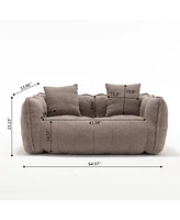 The Pop Home Two-Person Beanbag Chair with Foam Core, Comfortable Recliner Sofa for Gaming and Tv-The