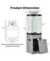 Sugift 41 000 Btu Propane Patio Heater with Metal Hood-Gray