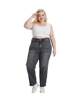 Bayeas Plus High Rise Straight Jeans