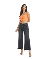 Bayeas Women's High Rise Ankle Wide Jeans