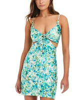Red Carter Women's Printed Cutout Dress Swim Cover-Up