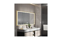 Wisfor Rectangular Led Bathroom Mirror Makeup Vanity Mirror Frontlit Anti-fog